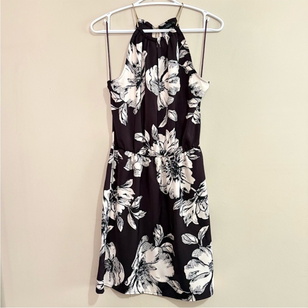 Dynamite Plum & Cream Halter Cocktail Mini Dress – Size XS Like New - Picture 2 of 12